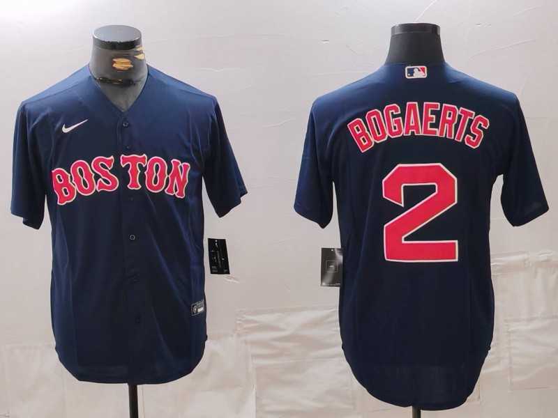 Men%27s Boston Red Sox #2 Xander Bogaerts Navy Cool Base Stitched Jersey